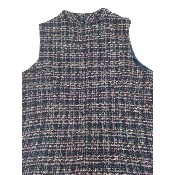 Monsoon Felissa Tweed style Sleeveless high neck faux button pencil dress US 12 - Picture 16 of 16